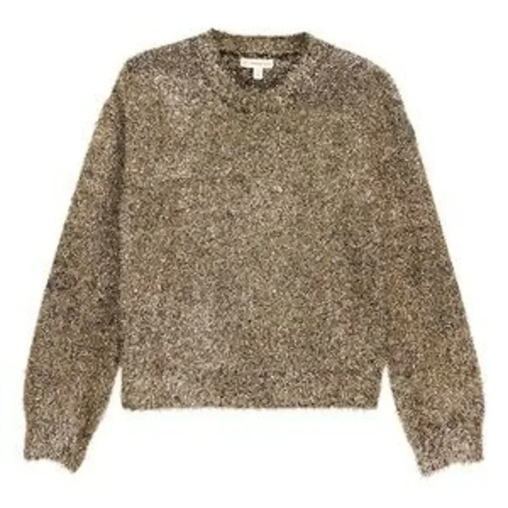 Tucker + Tate Girls Gold Metallic Tinsel Holiday Pullover Sweater size 10/12 - Picture 1 of 7